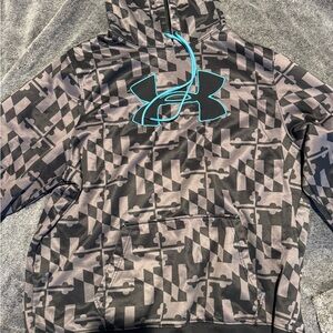 Under Armour Black and Gray Geometric Hoodie